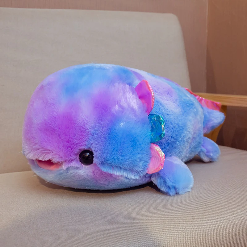 Stofftier Axolotl 40-55cm Kawaii bunte Cynops Orientalis Plüsch tier lila Salamander Schlaf kissen Plüsch Geschenk für Kinder