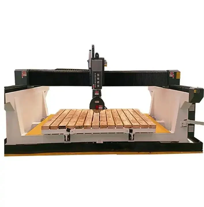 5 Axis CNC Bridge Saw Granite Marble Tile Cutter Stone Cutting Milling Engraving Machine For Kitchen Countertop