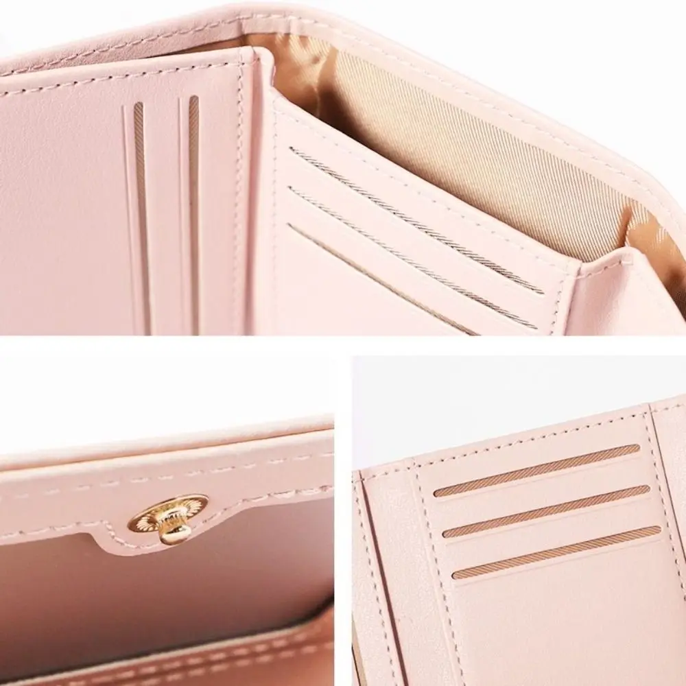 Mode PU lederen korte portemonnee Kawaii Duck binnenzak kaarthouder tas multi-kaarten houder fotohouder portemonnee meisjes