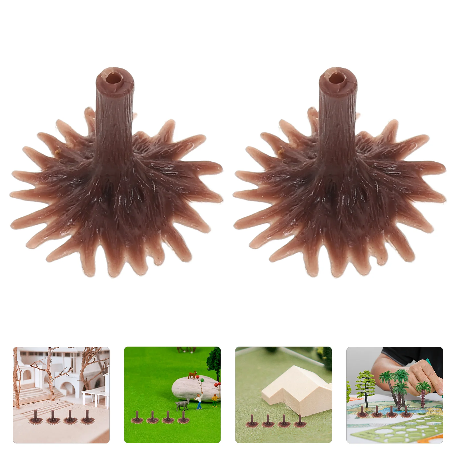 

50 Pcs Model Tree Feet Landscape Models Miniature Scenery Small Base Trees Holder Plastic Support Stand