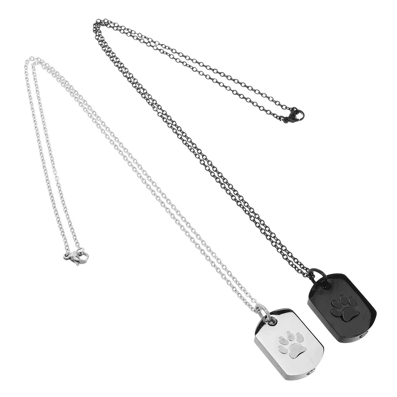 

2Pcs Pet Ashes Pendant Urn Necklace Paw Print Cremation Jewelry Memorial Keepsake Dog Urn Necklace Pet Memorial Jewelry