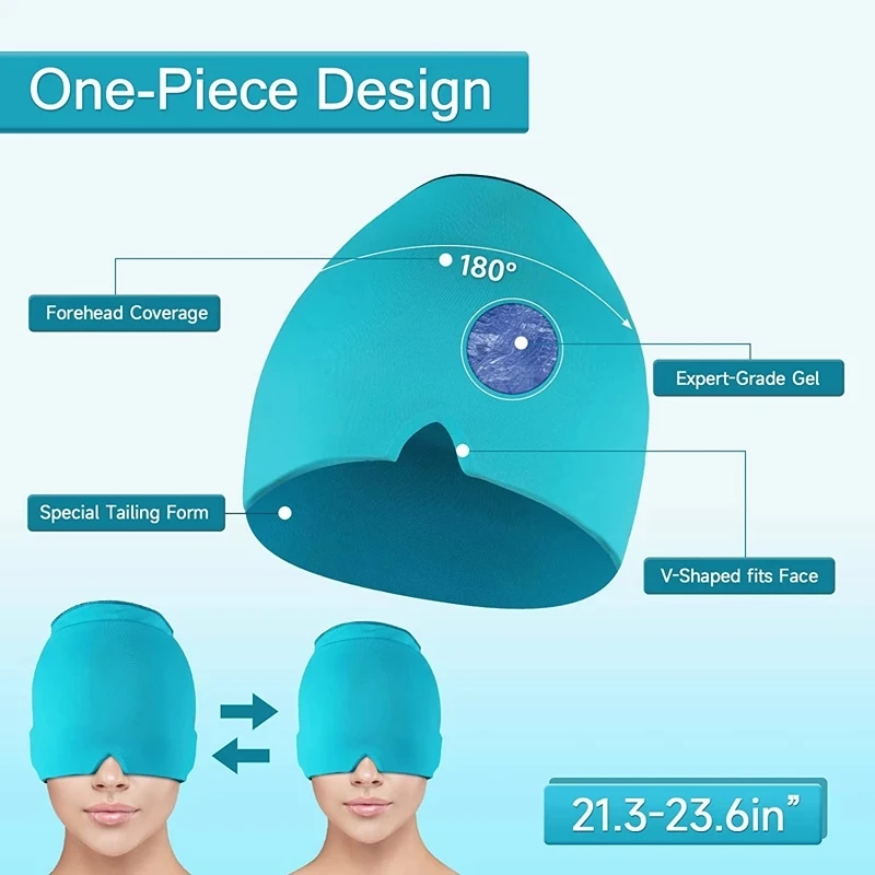 젤 핫 콜드 테라피 두통 편두통 싱글 데크 헤드 마사지기, 스트레스 해소, 통증 완화, 수면 아이 마스크, 아이스 햇, 건강 관리