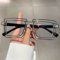 KAMMPT Vintage Square Eyeglasses 2023 New Cute Cartoon Style Blue Light Blocking Spectacles Ins Trendy Optical Computer Eyewear