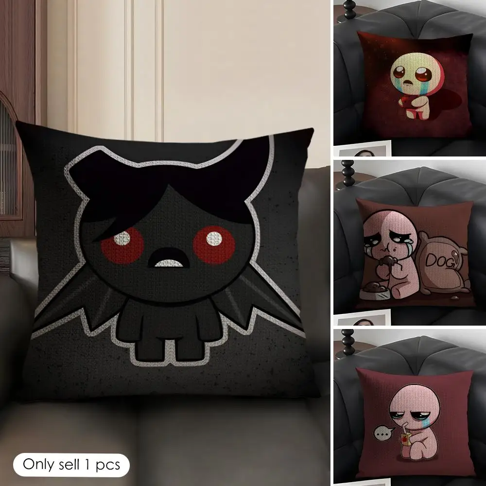The B-Binding Of Isaac Cushion Cover Natural Linen Organic Fabric Double-Sided Printing Breathable Perfect Gift For Decor