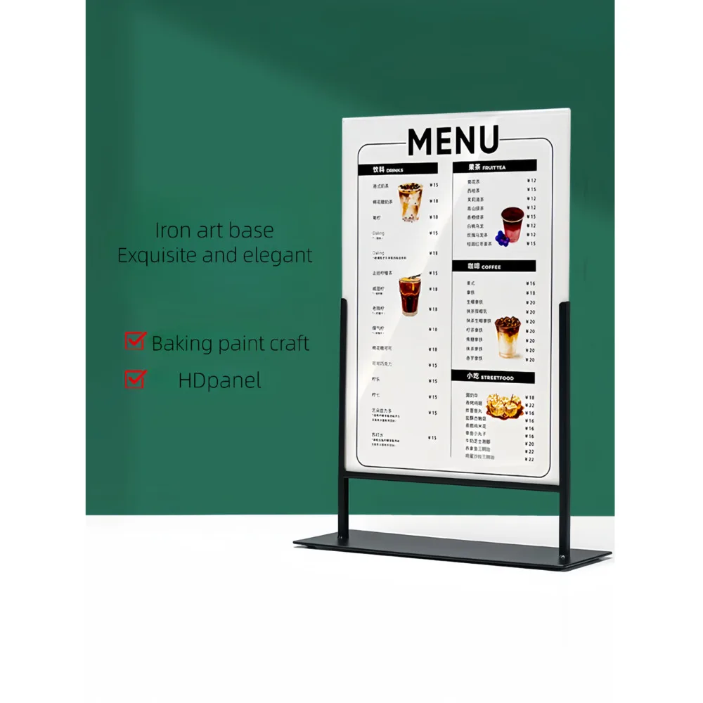 

Держатель для вывески формата А4, настольная витрина, металлическая подставка для плакатов для офиса/магазина/ресторана/готеля, черный