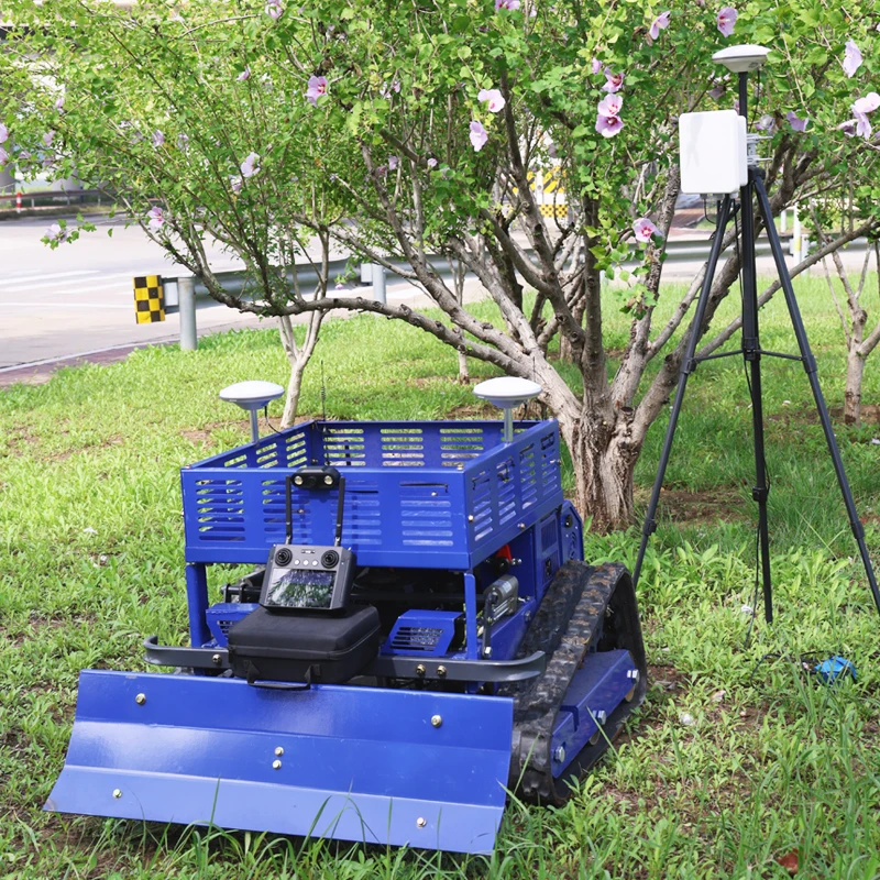 Customized Crawler Robot Lawn Mower New Home Slope Lawn Mower Offset Design with gps