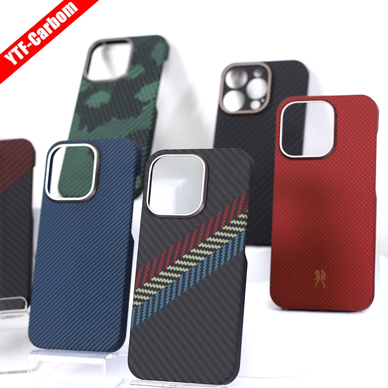 YTF-Carbon – etui z włókna węglowego do iPhone 15 Pro Max, odporne na upadki, wykonane z włókna aramidowego, smukła konstrukcja, obudowa do iPhone 15 Pro, kompatybilne z iPhone 14. — zdjęcie produktu 2