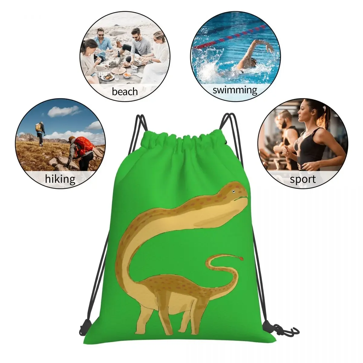 Superbes sacs à dos Shunosaurus pour hommes et femmes, sacs à cordes de proximité portables, sac de sport de poche Bundle, cartable d'école, mode