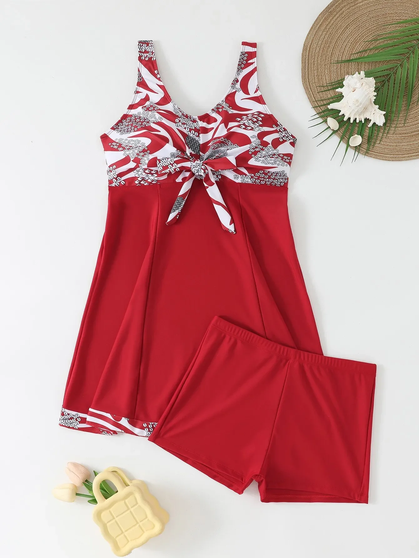 Costume da bagno donna con stampa Tankini Set costume da bagno donna Costumi da bagno sexy in due pezzi Costume da bagno biquini Boxer Tronchi Costumi da bagno a vita alta