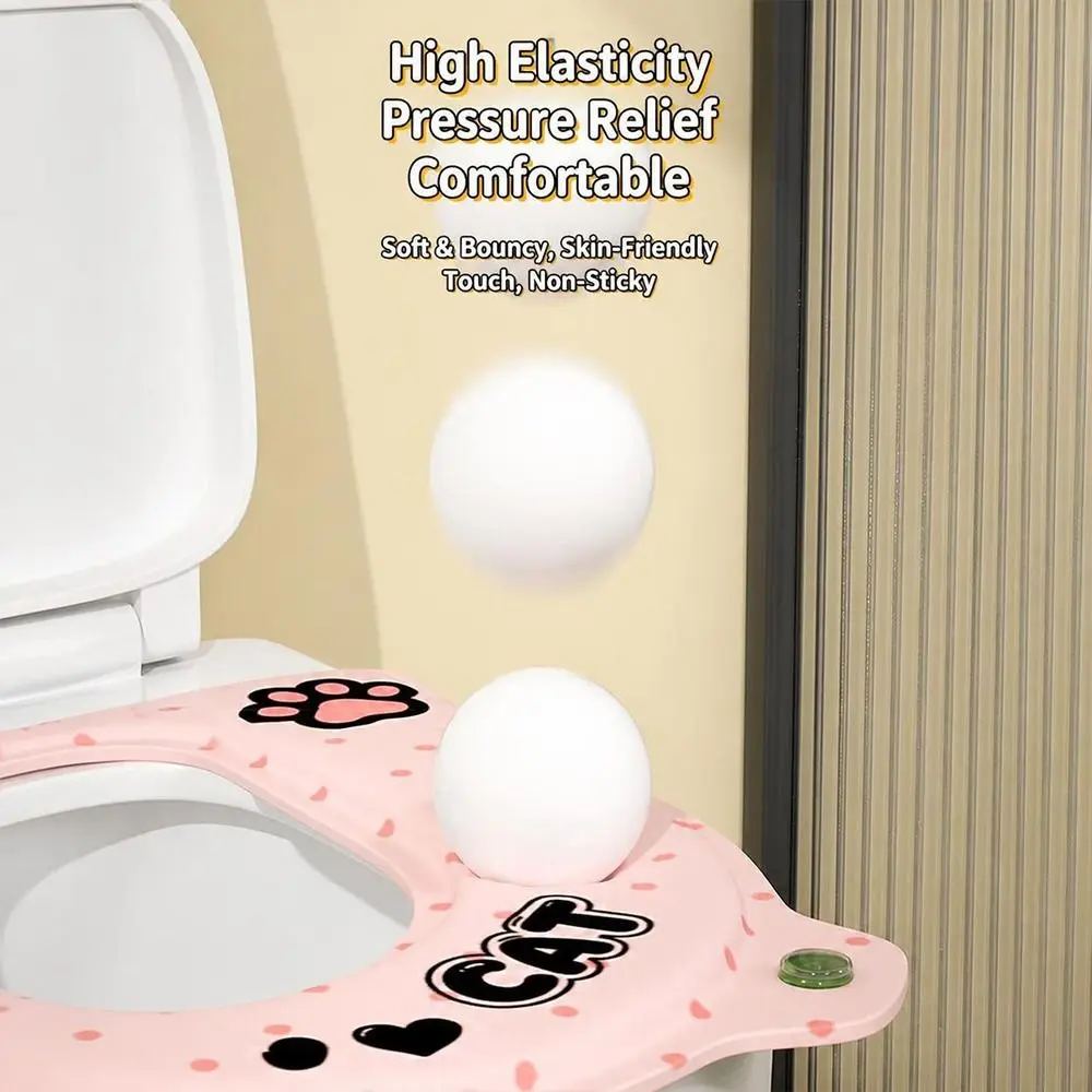 Cartoon Cat EVA Toilet Seat Cover U-Shaped Waterproof Toilet Seat Cushion Scented Self Adhesive Toilet Lid Cover Bathroom Use