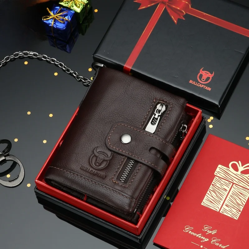 レザー電話ホルダー財布-マルチカード-盗難防止チェーン-メンズ-誕生日ギフトボックス-キャプテンブル-レザーグッズ-横型-sle