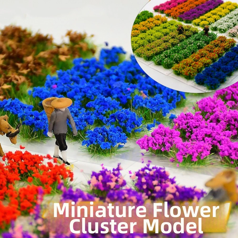 14pcs/set Multicolors DIY Miniature Garden Decor Plastic 13~15mm*10mm Durable Static Scenery Model Landscape Wargame Grass Tufts