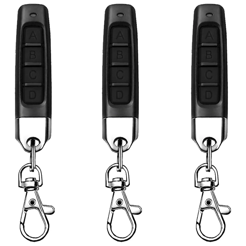 3Pcs 433Mhz Copy Remote Opener,Universal Garage Door Controller Wireless Cloning Key Fob 4In1 Remote Control Duplicator