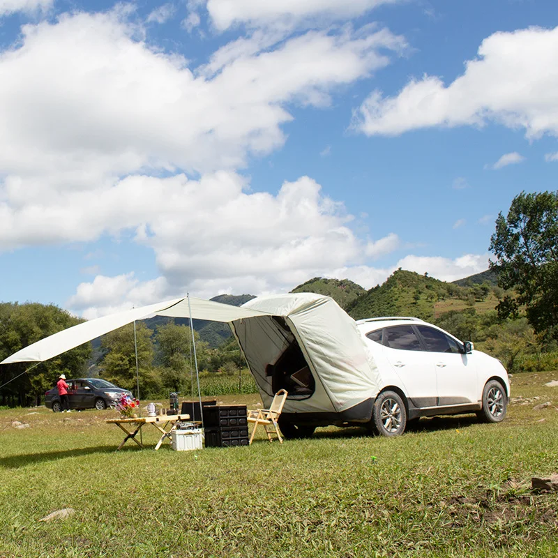 

Outdoor Camping Waterproof Auto Canopy Camper Trailer Tent Roof Top Awning Sun Shelter for SUV Minivan Hatchback Travel