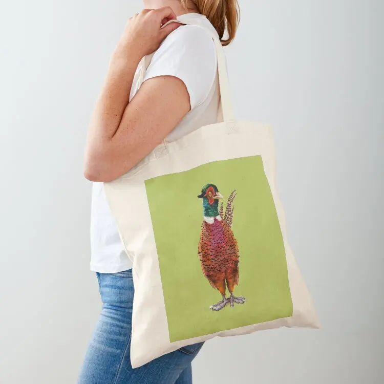 

Happy Pheasant Cartoon Game Bird Tote Bag shopper bags for women sacs de shopping ecological bags tote bag screen
