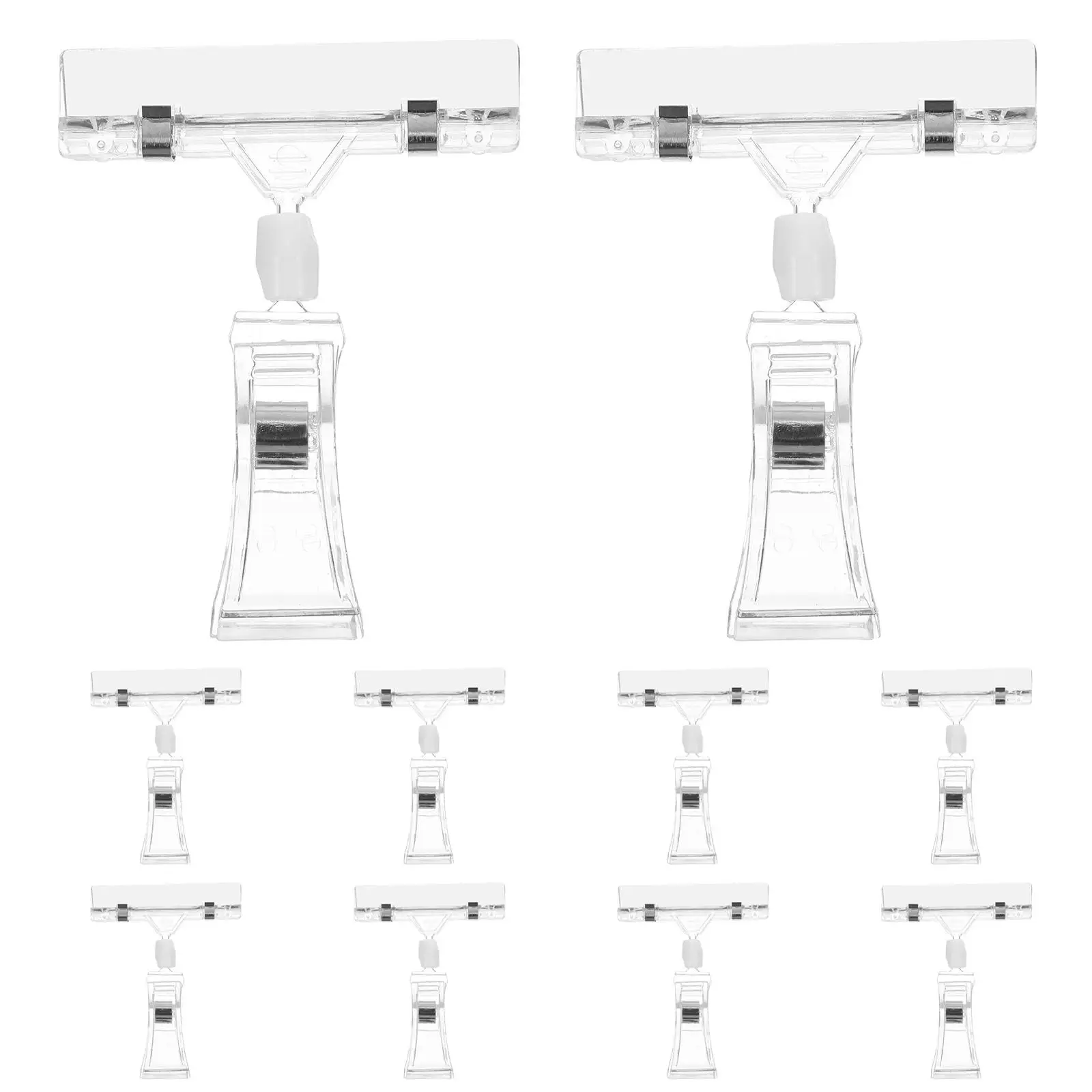 

10 PCS Labels Duty for Transparent Sticker Clamp Price Tag Fixator Note Clip Pop