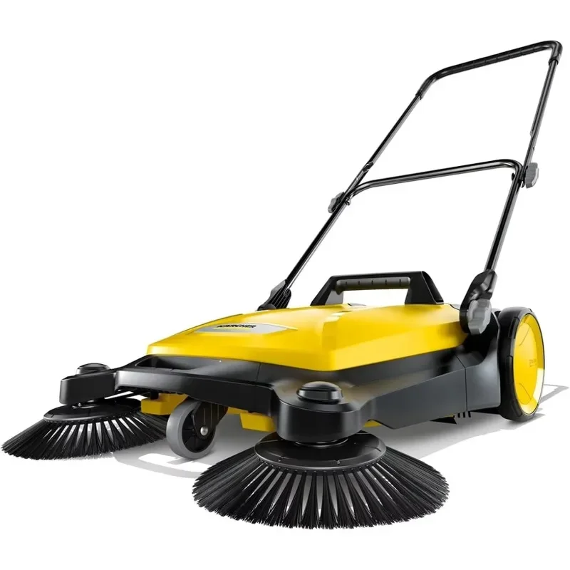 Kärcher S 4 Twin Walk-Behind Outdoor Hand Push Sweeper, 5.25 Gallon Capacity, 26.8