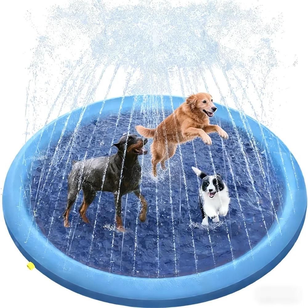 

Extra Thick Splash-Proof Mat for Large Dogs | 0.6mm Non-Slip Durable Dog Water Pool & Cooling Mat, Heavy-Duty Summer Outdoor