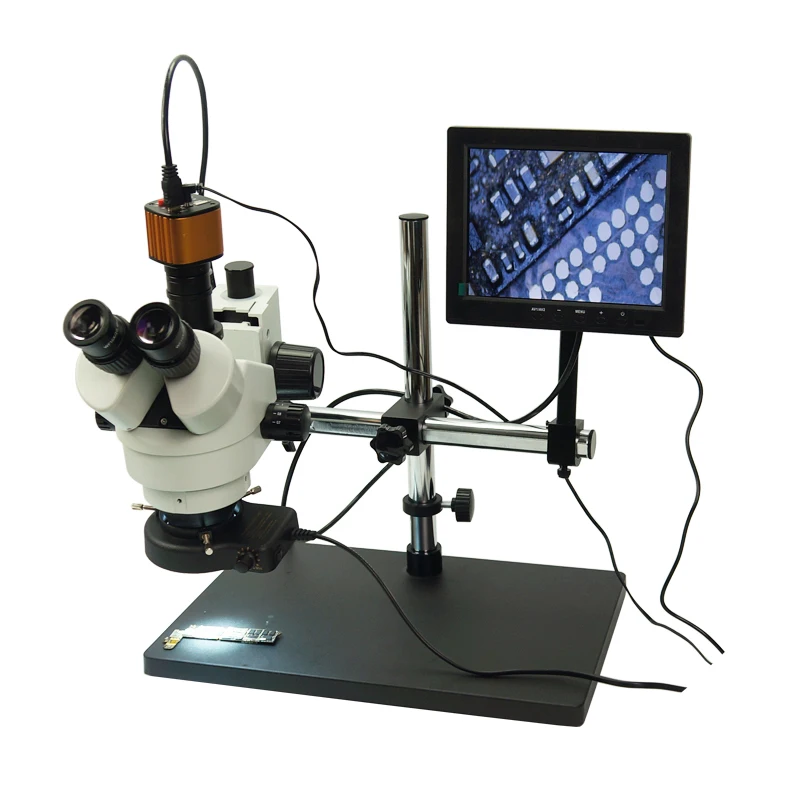 

LY KE-308 7X-45X Zoom Magnification Stereo Trinocular ccd bga microscope