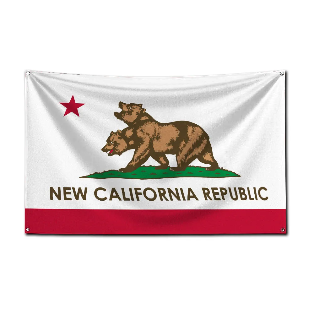 Ft  New California Republic Flag Polyester Digital Printing Banner For Garage or Out door Decoration