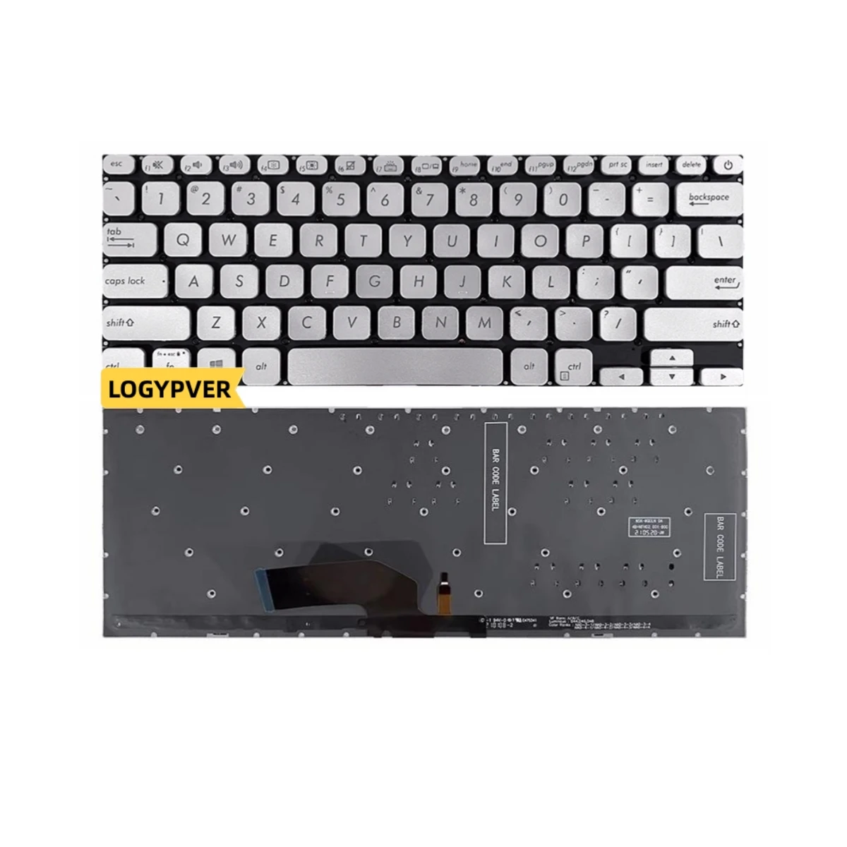 FOR ASUS ADOL13u adol13f X330UA Laptop Silver Keyboard with Backlit US English