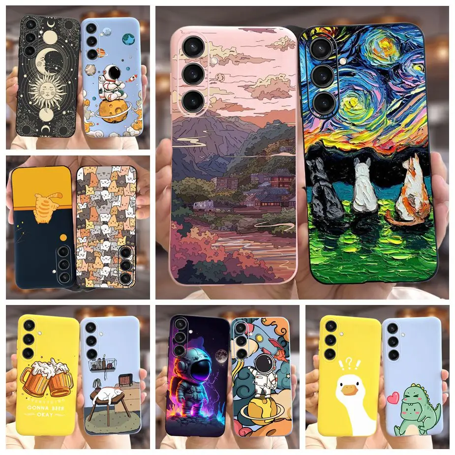 For Samsung Galaxy A55 Case SM-A556B 2024 New Fashion Cartoon Cover Soft TPU Phone Case For Samsung A55 A 55 GalaxyA55 5G Bumper