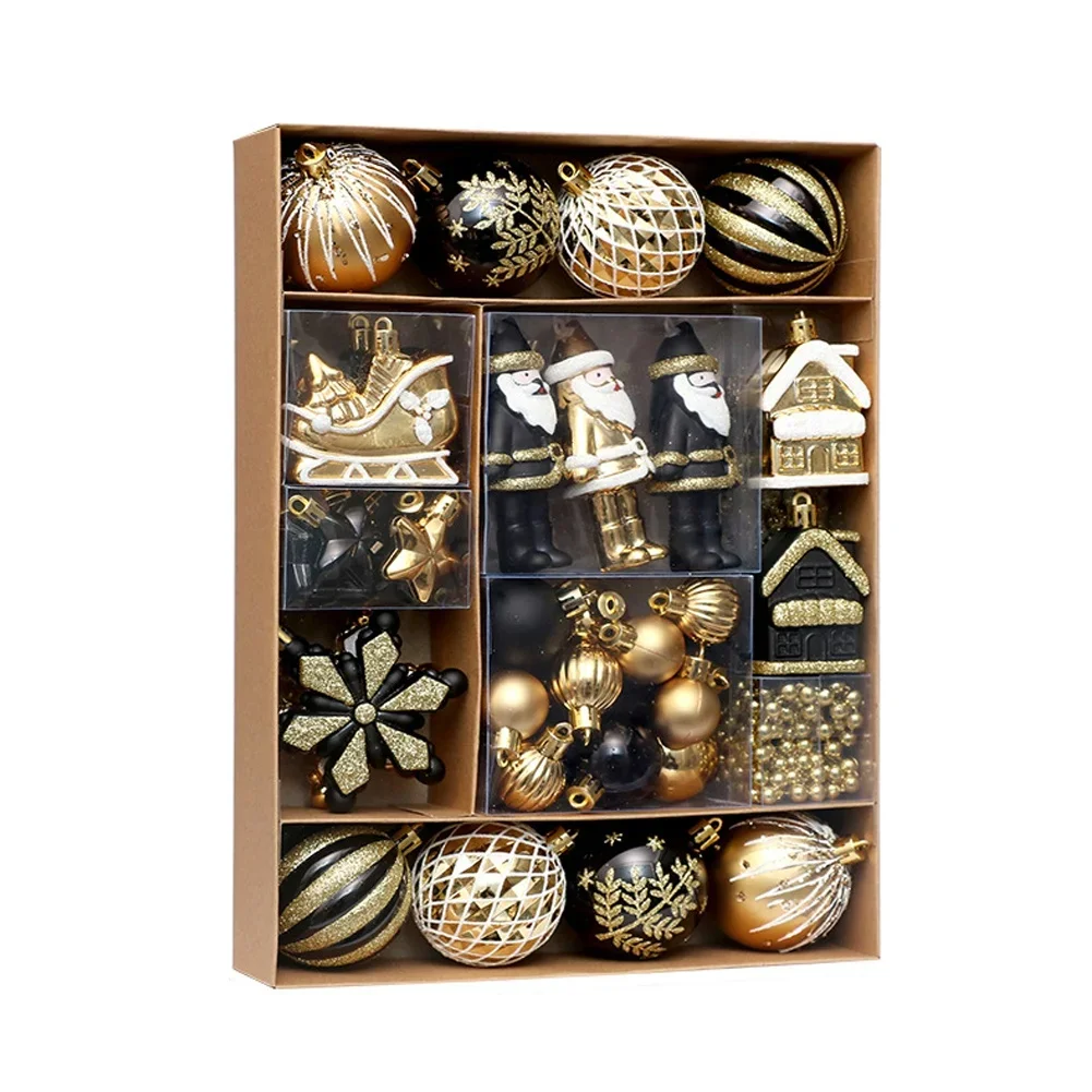 Christmas Baubles 60mm 50 Pack Classic Finish Plastic Shatter Resistant Easy Hang For Tree Garland Centerpiece Event Hotel Lobby