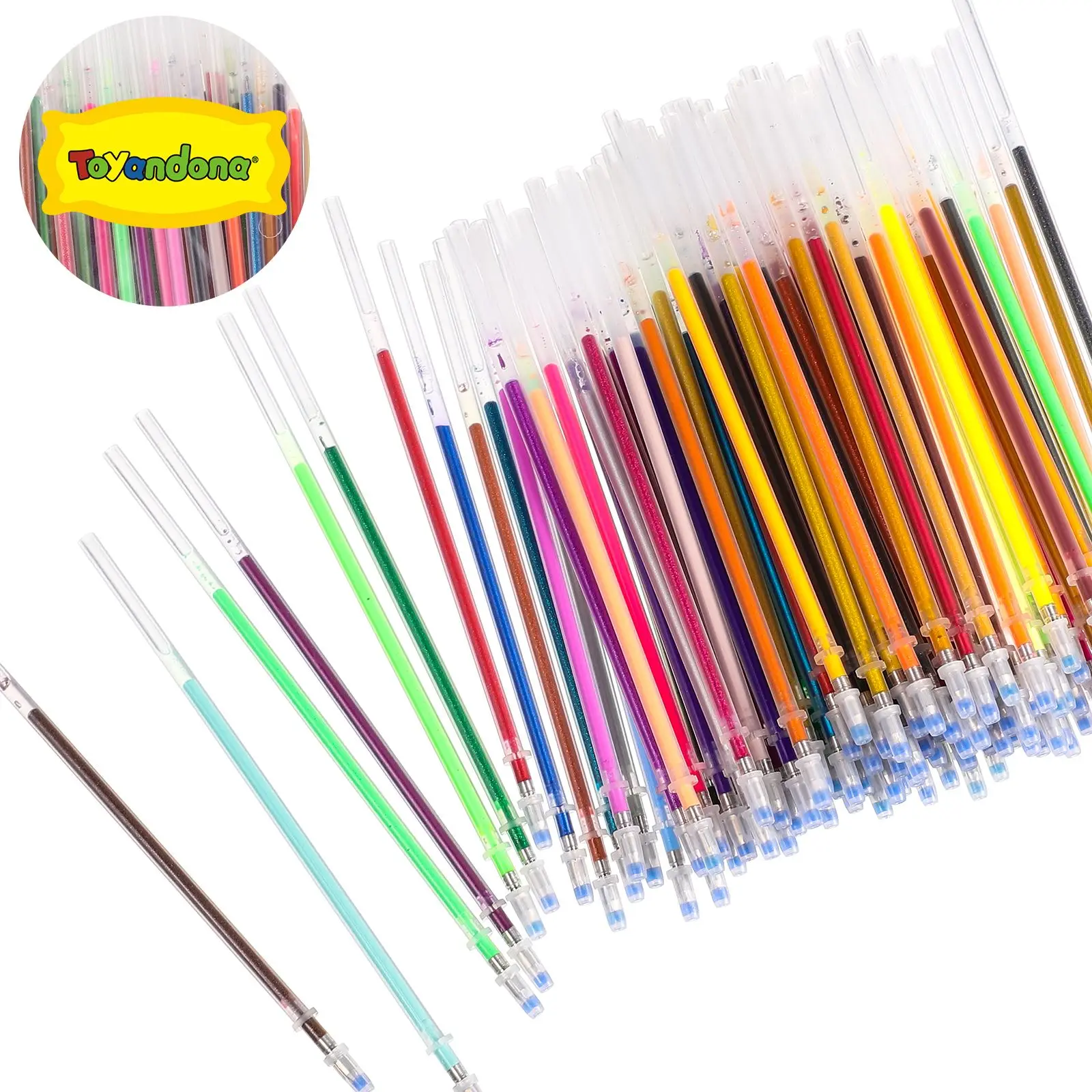 100pcs Colorful Neutral Pen Refills Colorful Gel Pens Refills Pens Tips Replacement Pen Refills Gel Ink Refills Mix Color