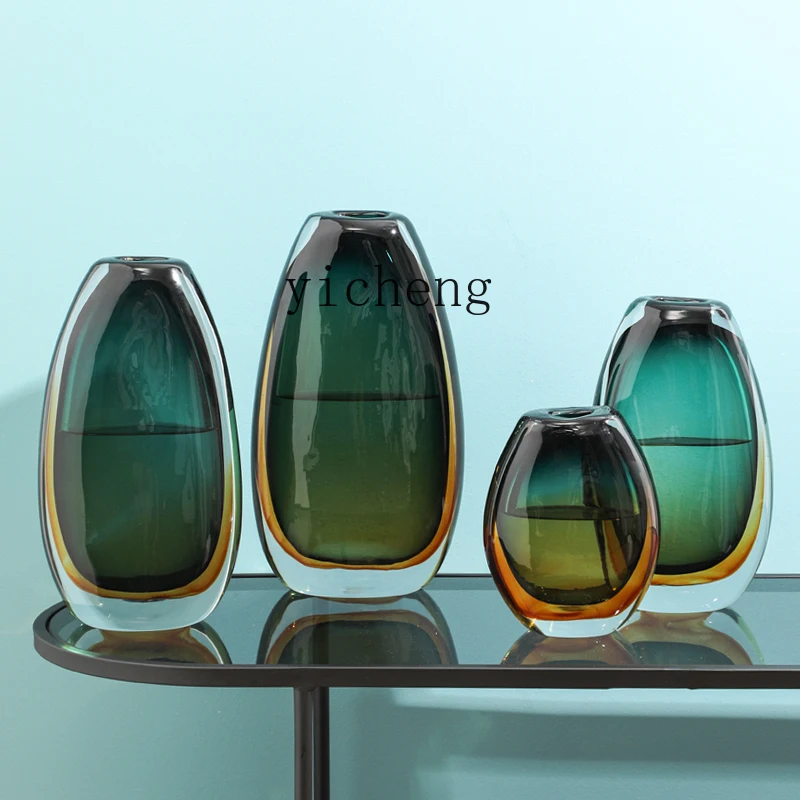 

ZK glazed vase ornament creative and simple living room flower flower ware modern light luxury soft decoration jewelry