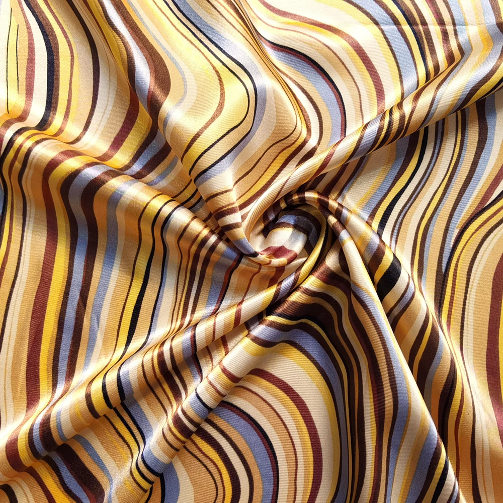 Tkanina satynowa 58\'\' Szerokoลฤ na metry Kolorowe paski Geometryczna satynowa tkanina Podszewka Szaliki Materiaล Kimono