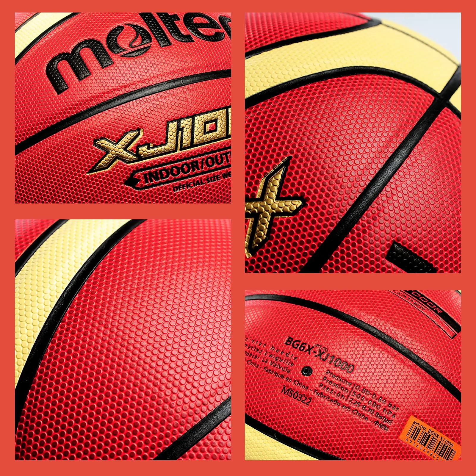 Basquete fundido original XJ1000 tamanho 6, 7 basquete resistente ao desgaste para treinamento interno/externo
