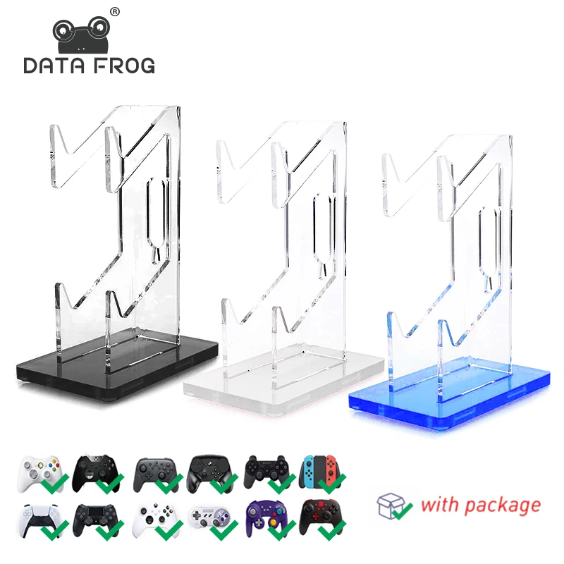 DATA FROG Universal Dual Controller Stand For PS5 PS4 Desk Controller Transparent Acrylic Holder Gamepad Joystick Mount For Xbox