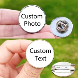 Custom Photo Pin Badge Name Baby Singer Star Photo Personalized Glass Brooches for Men Women Valentine's Day gift