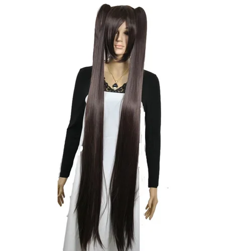 Women's Cosplay Wig Double ponytail Long Straight Hairstyle 2 Clip-On Synthetic Heat Resistant Fiber wigs