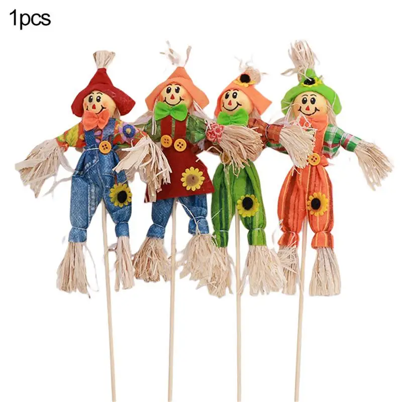 Standing Scarecrow Cute Autumn Garden Scarecrow Ornament For Halloween Decoration Mall Bar KTV Decoration Random ColorStanding S