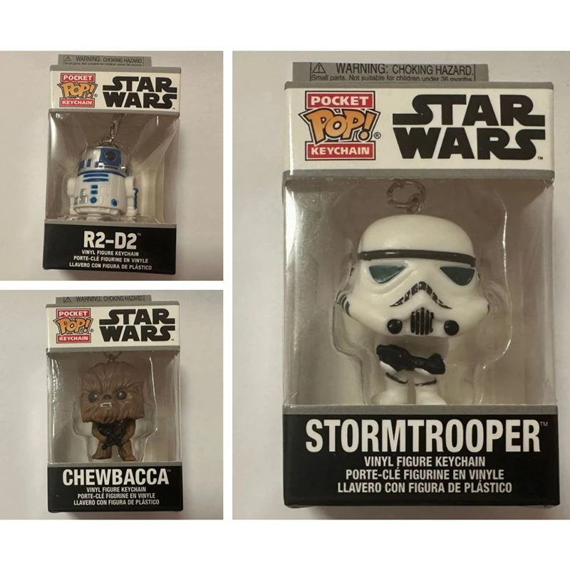 Funko Pop Star Wars Mandalorian Stormtropper Darth Vader Yoda R2-D2 Chewbacca BOBA FETT IG-11 Action Figures Toys Pop Keyring