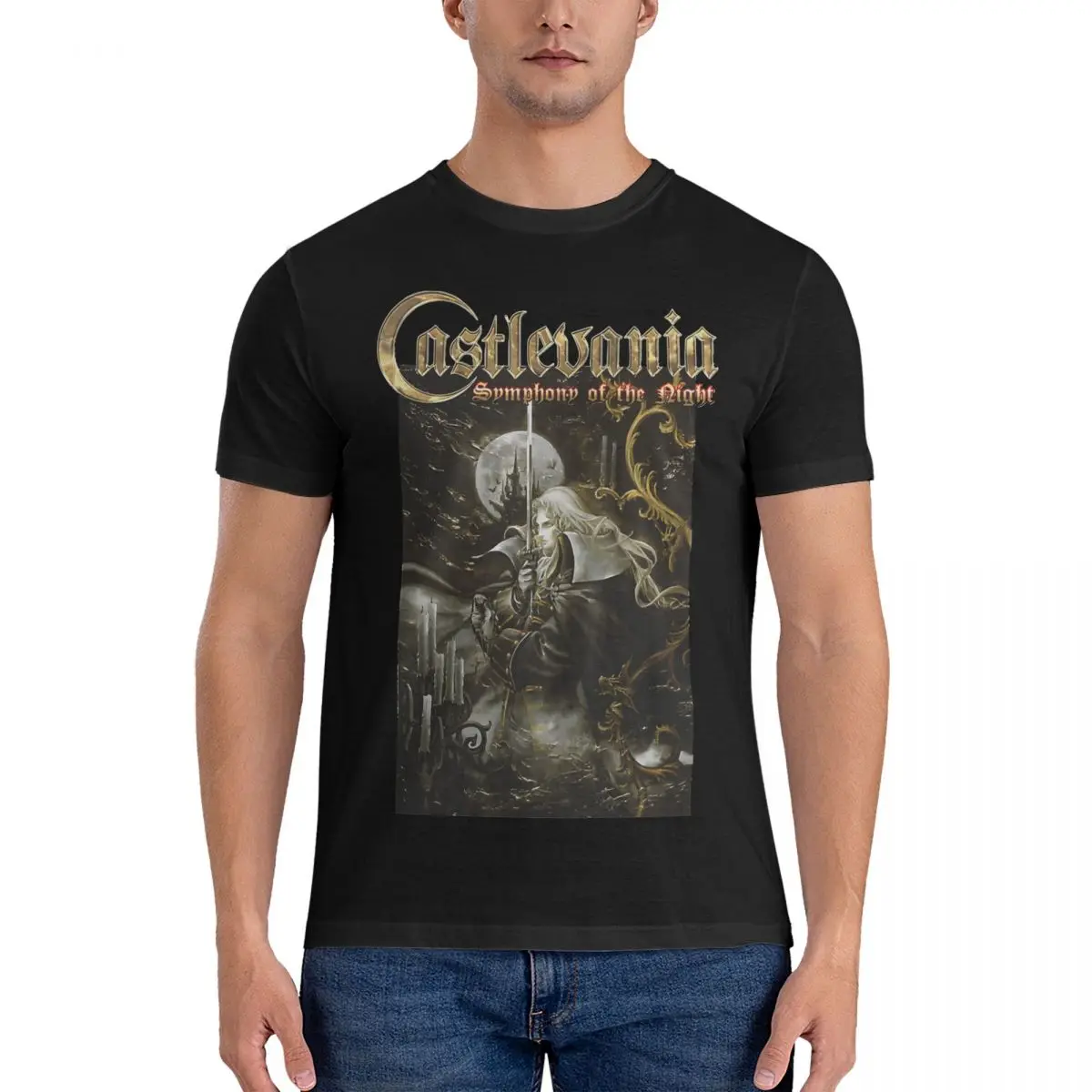 Men T-Shirt Castlevania Symphony Of The Night Novelty Cotton Tee Shirt Short Sleeve Castlevania T Shirt Round Collar Tops