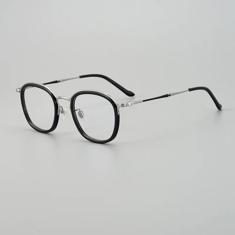 Новинка 2025, титановые квадратные оптические очки в оправе, мужские винтажные ацетатные очки по рецепту, женские модные брендовые дизайнерские очки