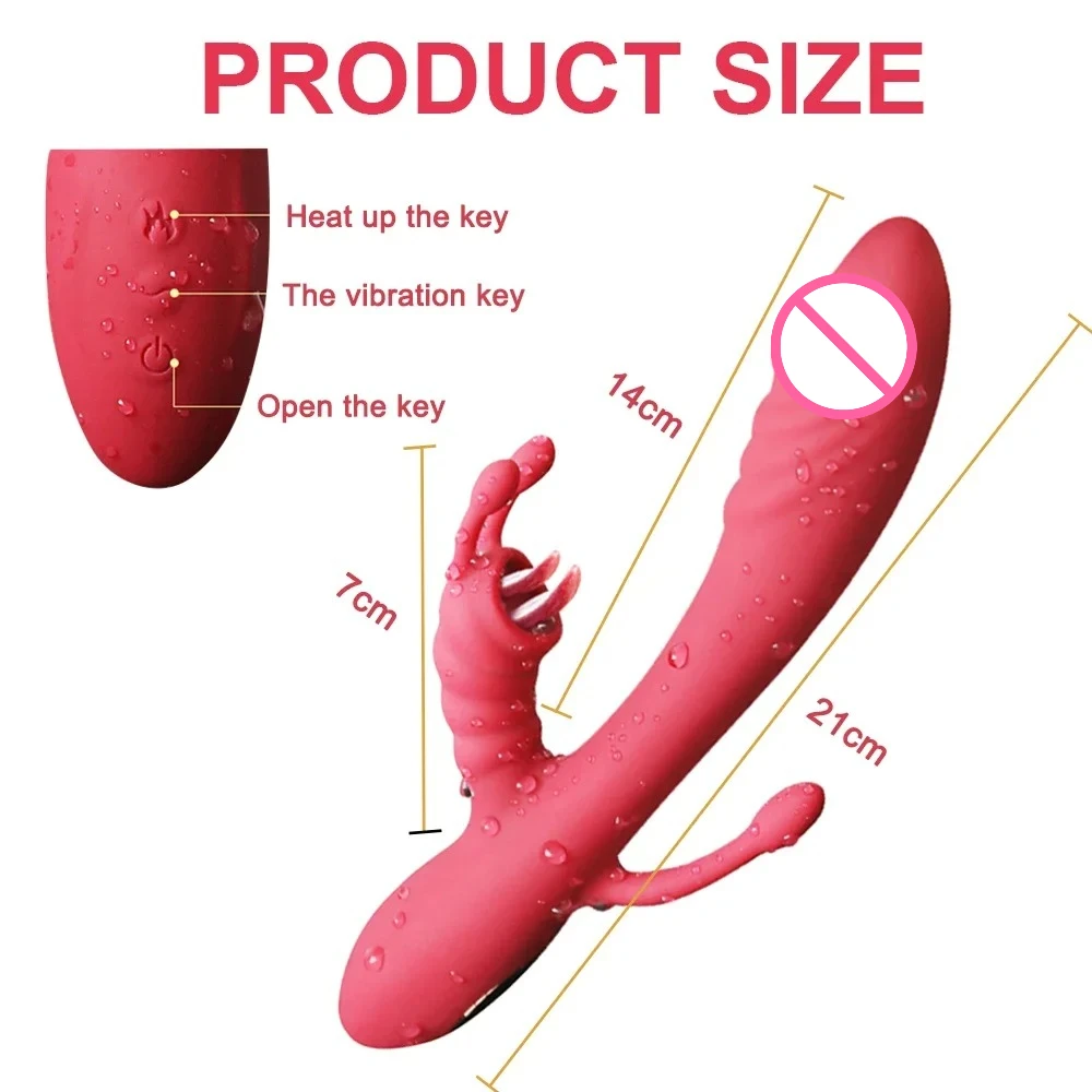 3 في 1 التدفئة هزاز الشرج دسار مزدوج اللسان لعق 10 طرق G-بقعة البظر محفز جهاز تدليك للمهبل للنساء الجنس لعب