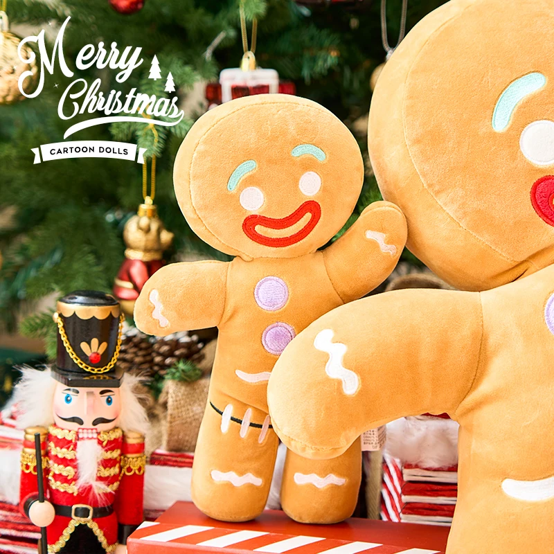 

Gingerbread Man Anime Plush Toys Cookies Man Stuffed Doll Soft Sofa Cushion Room Decor Christmas Decor Xmas Gifts For Kids