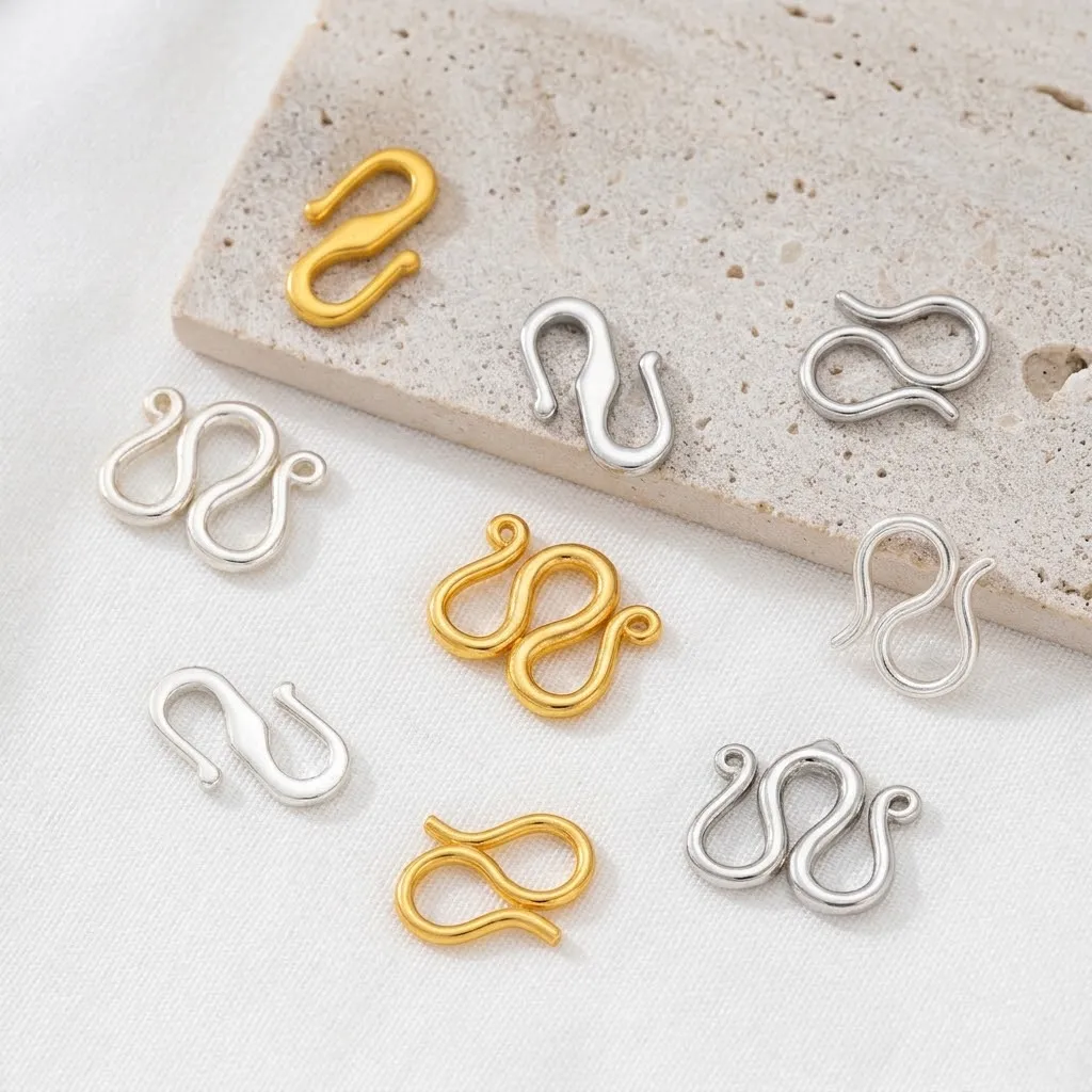 20pcs/Lot S M S Shape End Clasps Hooks Chains Connectors For Jewelry Making DIY Handmade Bracelets Necklaces Accessories Crafts