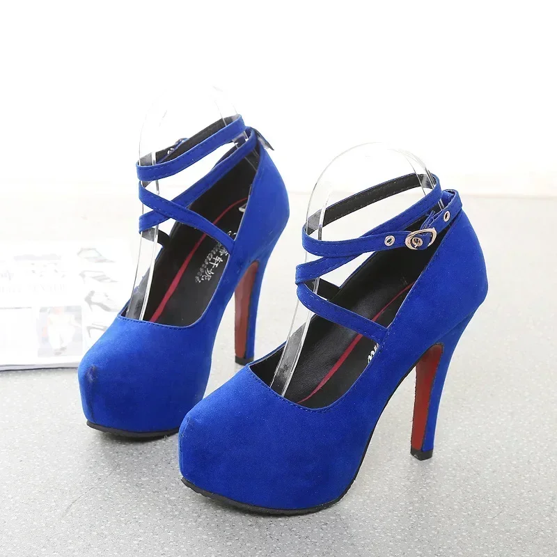 Suede Women High Heels Sexy Stiletto Pumps Platform Black Red Dress Party Wedding Shoes Woman Pumps Bottom Office black heels
