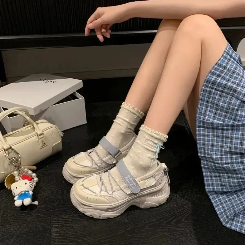 

Новая летняя женская обувь на толстом каблуке в стиле Мэри Джейн, удобные спортивные сандалии, повседневные универсальные лоферы без шнуровки