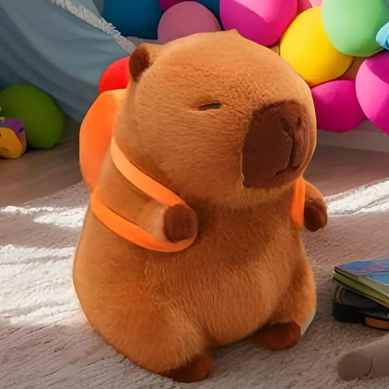 Capybara – oreiller décoratif en peluche, Animal en peluche, jouet mignon avec sac à dos amovible pour petite amie et maman
