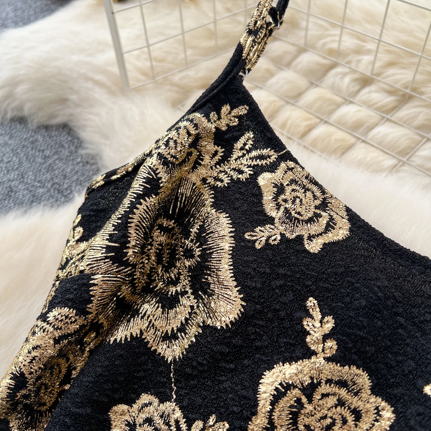 Abito elegante a tubino in rete jacquard vintage Elegante fata moda coreana Boho Prendisole abbigliamento donna Abito lungo