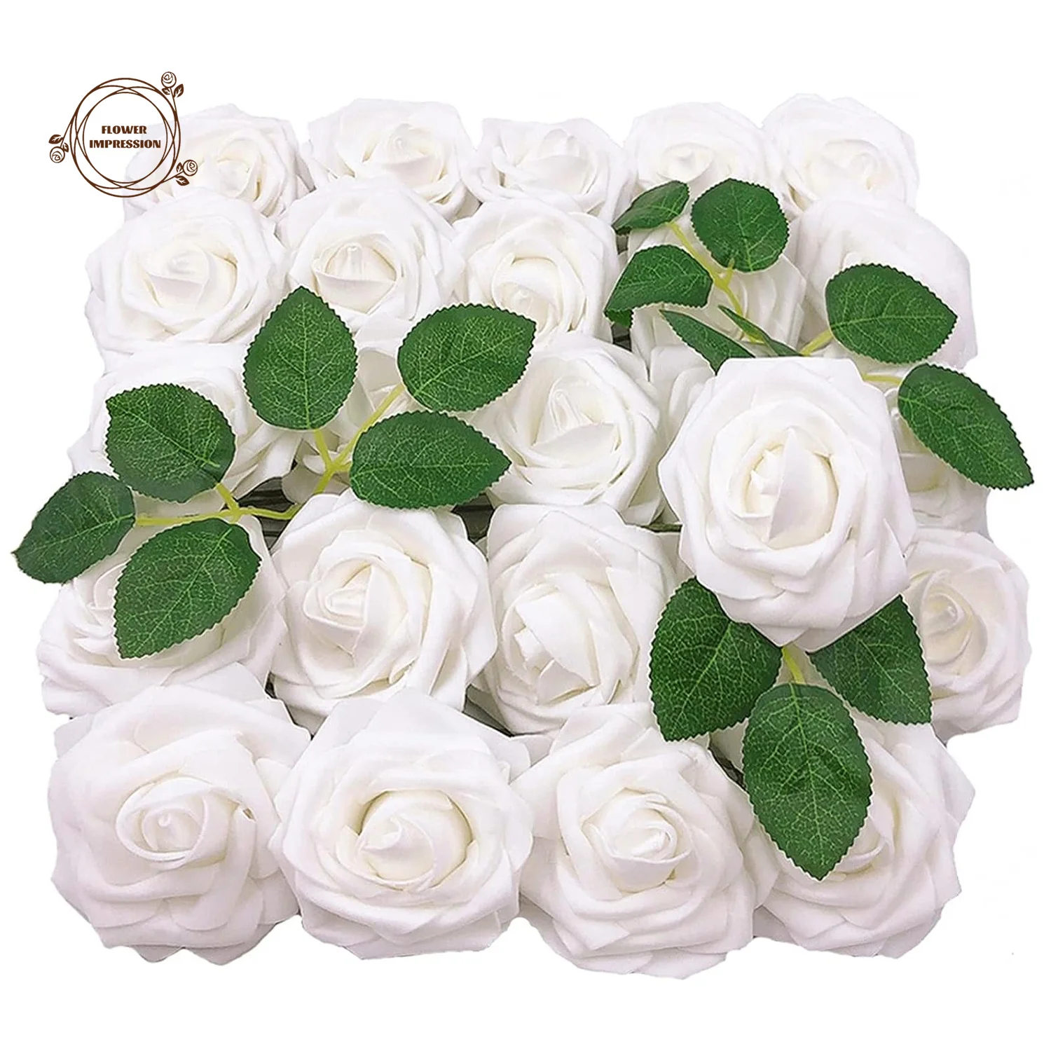 

50-Pce Artificial Rose Flowers Foam Fake Roses Flower Bouquets for Valentine's Day Mothers Day Wedding Party Decoration Supplies