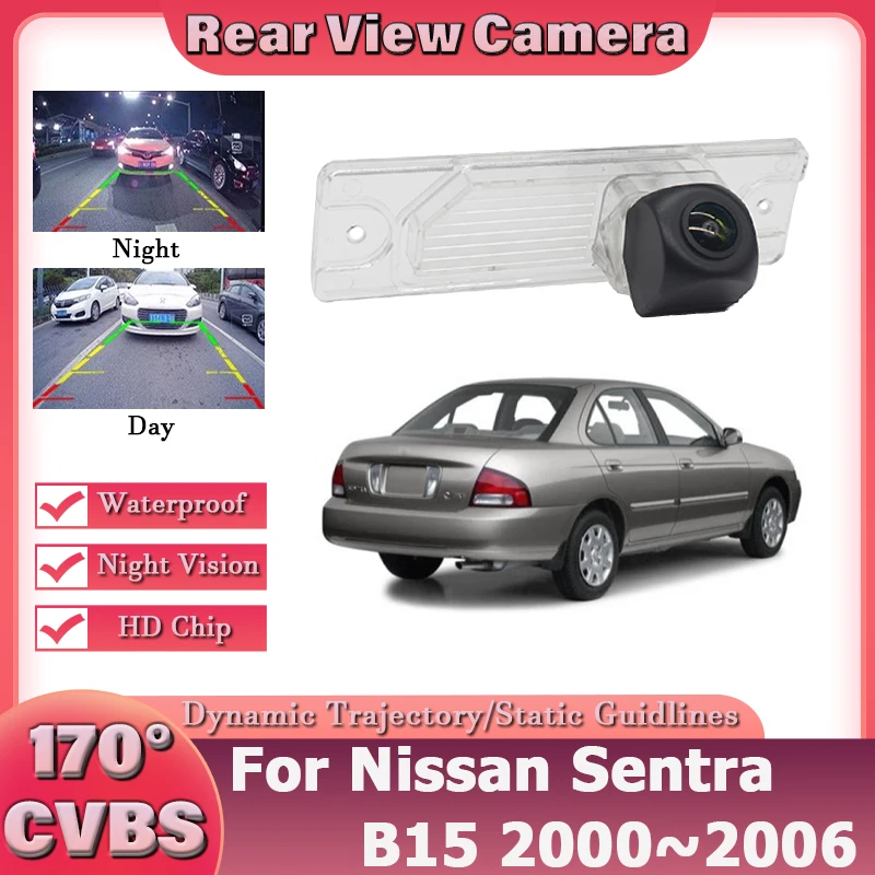 HD CCD Night Vision Waterproof Backup Rear View camera For Nissan Sentra B15 2000~2003 2004 2005 2006 CCD license plate Camera