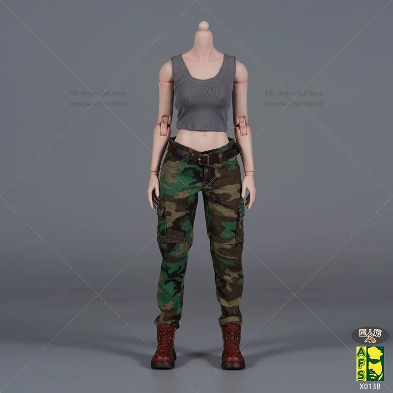 X013 A/B/C 1/6 مقياس الشارع نمط وظيفية العمل السراويل سترة مع حزام الملابس النسائية ل AT203 12 بوصة عمل الشكل الجندي