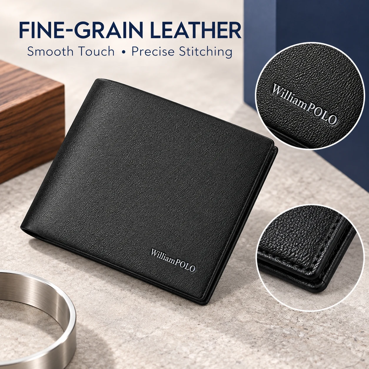 Men’s Short Leather Wallet Personalized Fashion Multi Card Holder Multifunctional Business Bifold Credit Card Purse