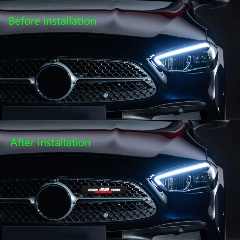 Car Decoration Auto Sticker Front Hood Grille LED Light For Honda Mugen Power Civic Accord Odyssey City CRZ  CRV Spirior